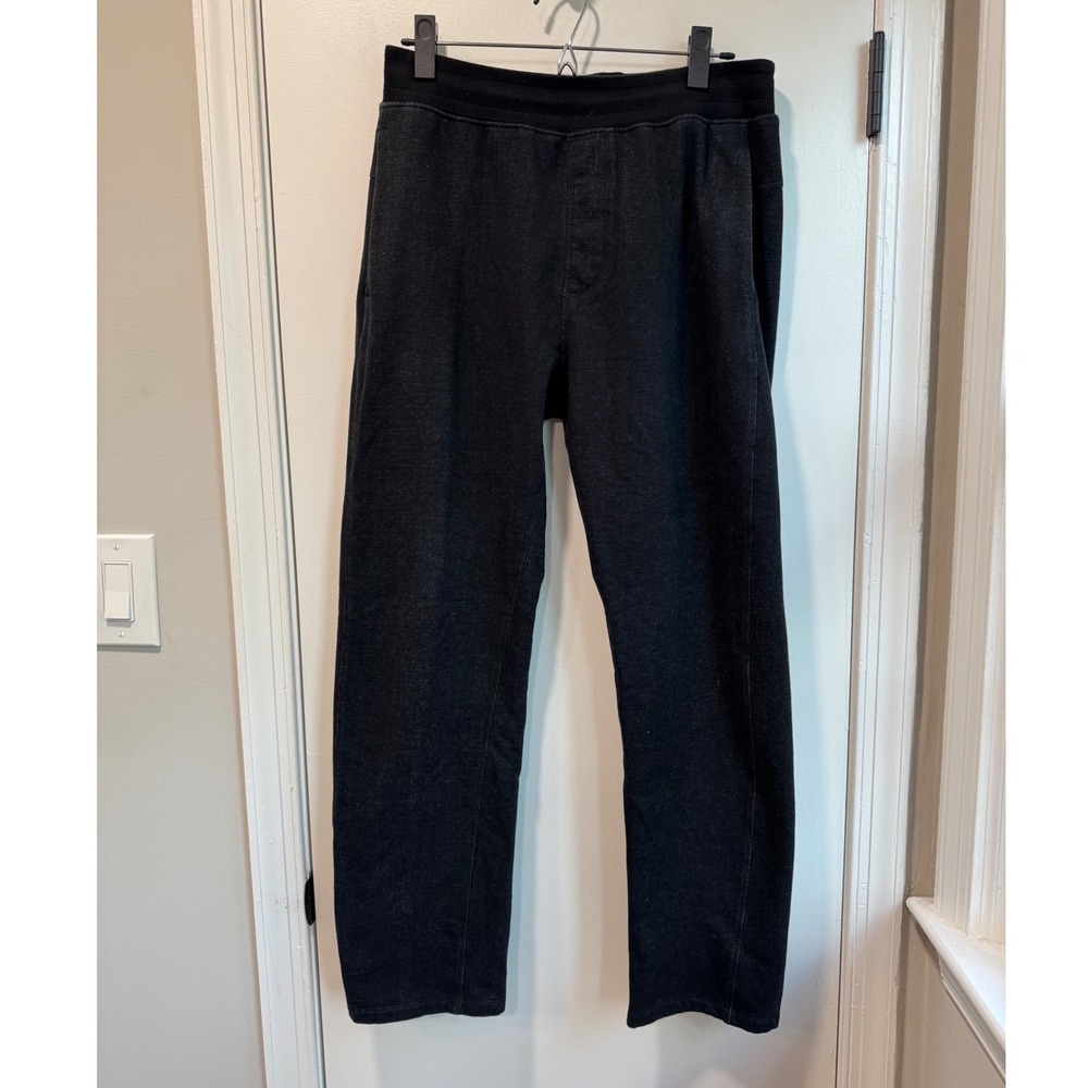 Pact Organic Women Medium Charcoal Black Heather Sweatpants Joggers Zip Pockets
